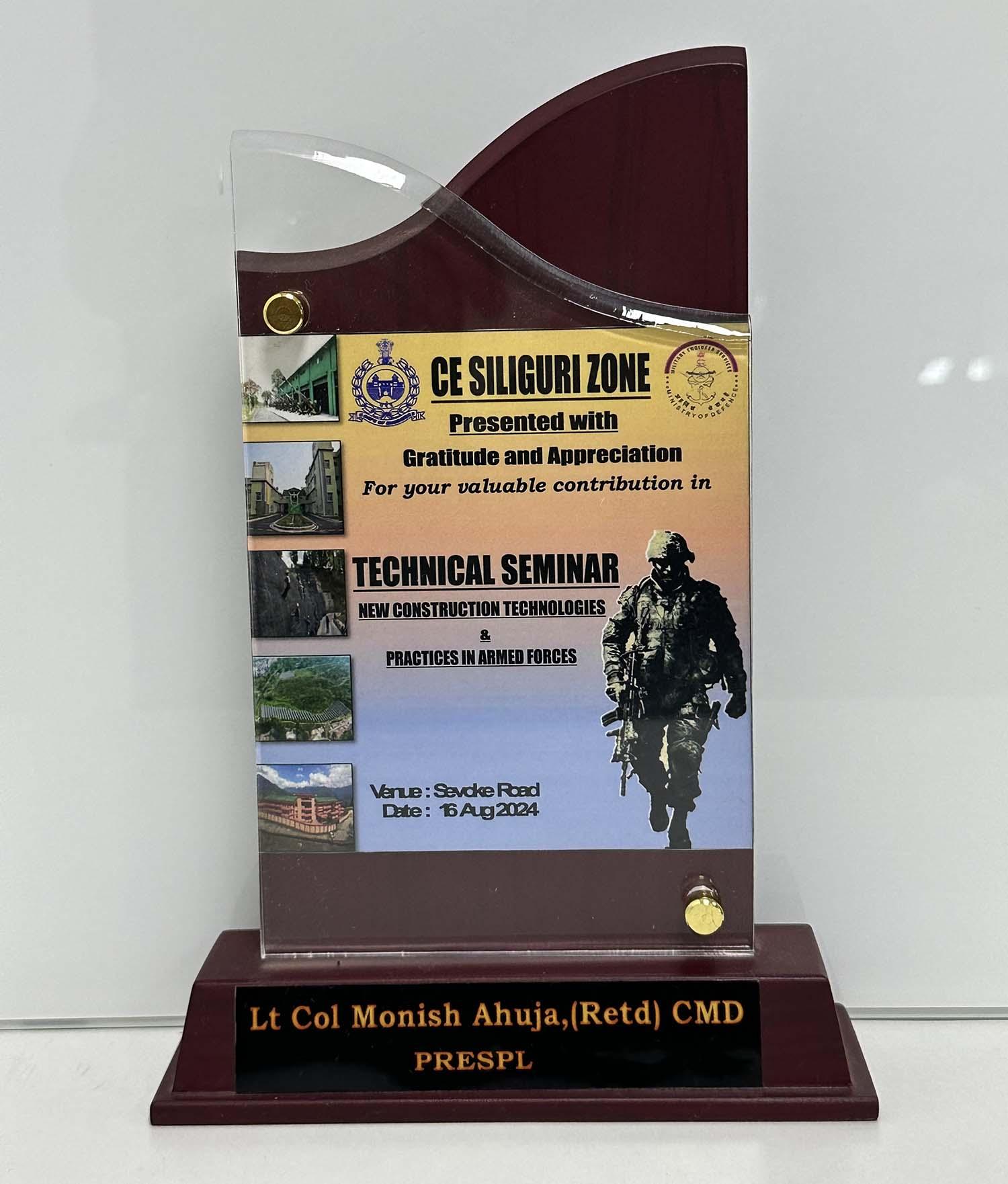 Gratitude and Appreciation of CE Siliguri Award - 2024
